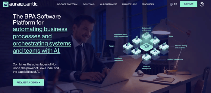 Screenshot of AuraQuantic’s homepage
