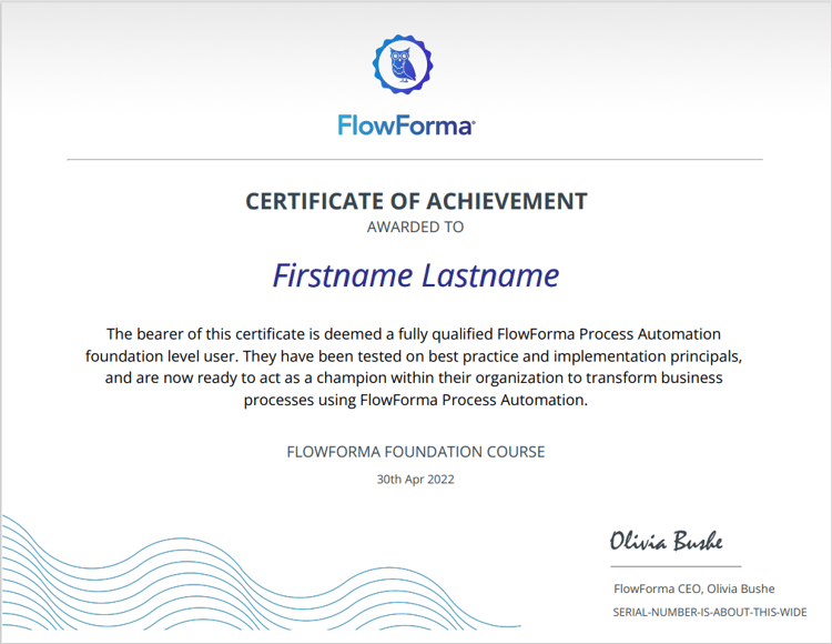 Register for FlowForma Process Automation certification today!