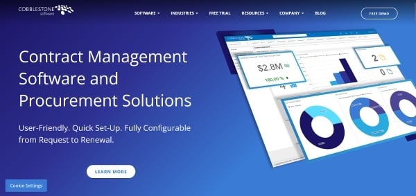 Screenshot of Cobblestone Software’s homepage