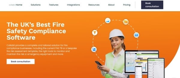 Screenshot of Mobiess' fire safety compliance page