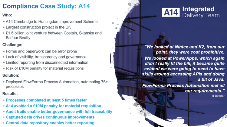 Screenshot of A14 case study