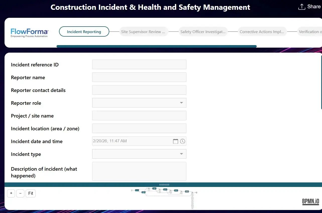 &nbsp;Screenshot of FlowForma playground generated&nbsp;form&nbsp;