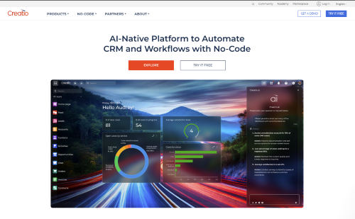 Creatio home page screenshot