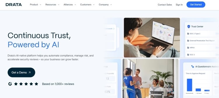 Screenshot of Drata’s security questionnaire page