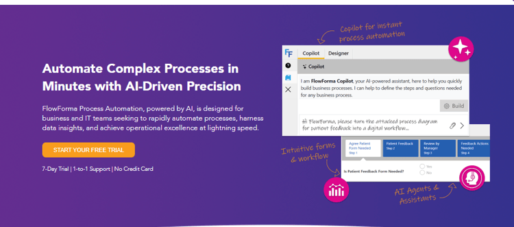 Screenshot of FlowForma’s homepage