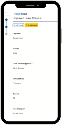 Screenshot of FlowForma’s form automation page
