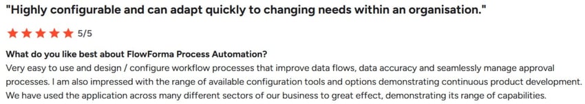 Screenshot of FlowForma review