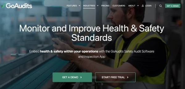 Screenshot of GoAudit’s health and safety management page