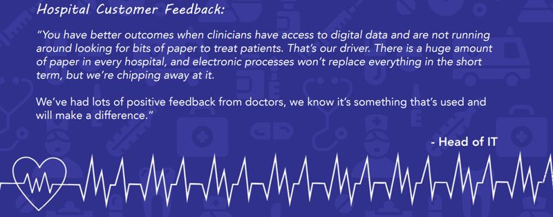 Feedback from hospital customer