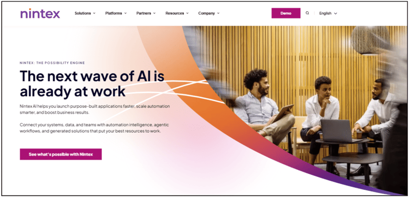 Image Shown: A screenshot of Nintex’s homepage