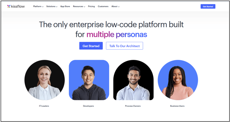 Image Shown:A screenshot of Kissflow’s homepage