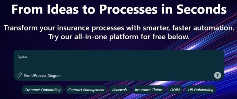 Screenshot of FlowForma’s insurance playground