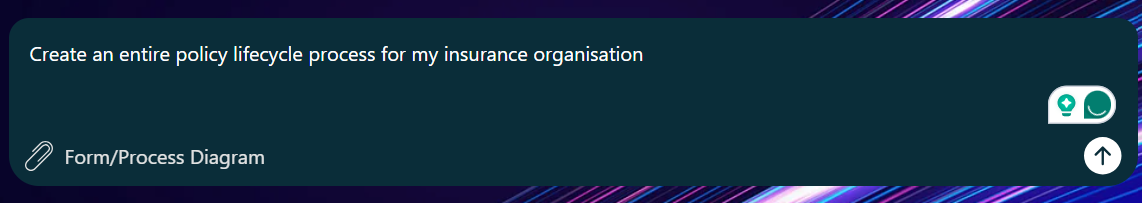 Screenshot of FlowForma’s insurance playground