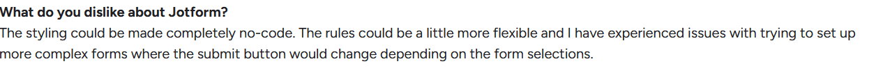 Screenshot of Jotform’s review