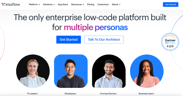 Screenshot of Kissflow’s homepage
