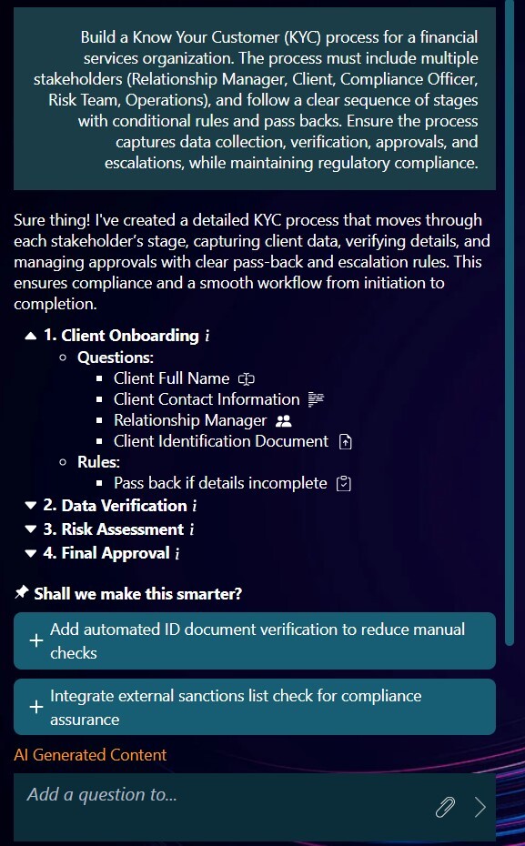 Copilot chat for KYC automation