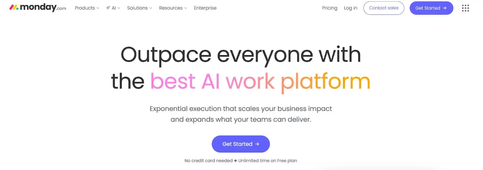 Screenshot of Monday.com’s homepage