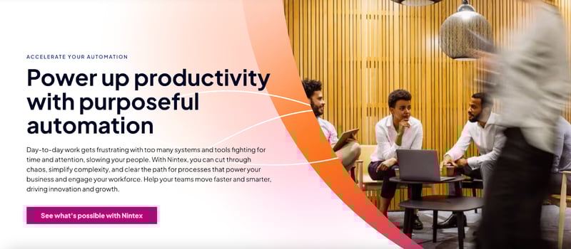 Nitex's AI automation product page
