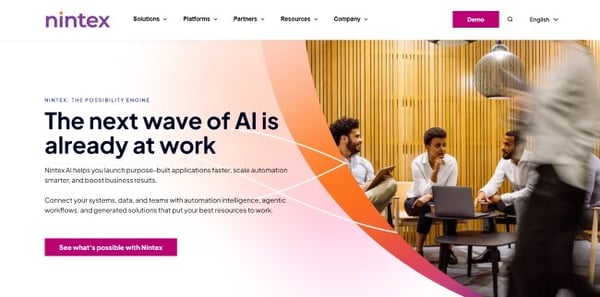  Screenshot of Nintex’s homepage