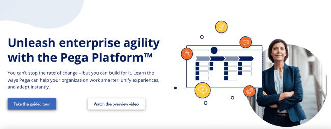 Screenshot of Pega’s platform overview page