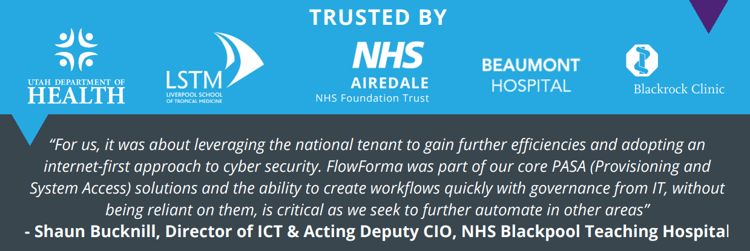 Screenshot of Customer Testimonial for FlowForma