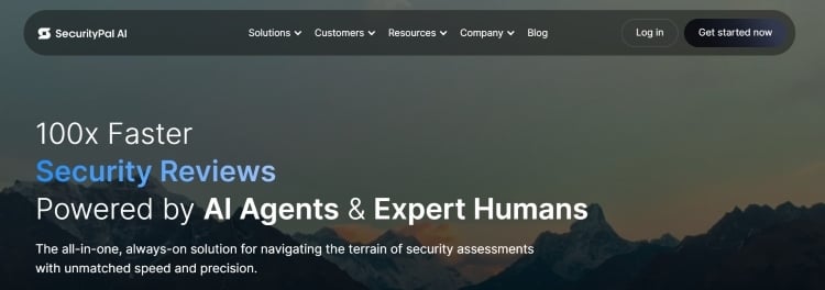 Screenshot of SecurityPal’s security questionnaire page