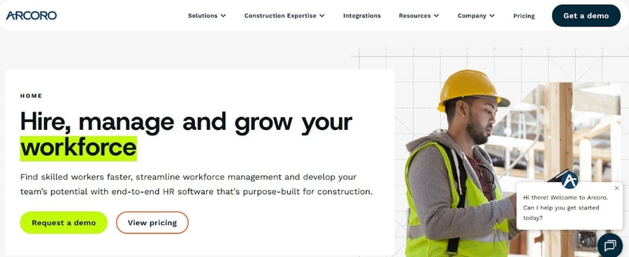 Screenshot of Arcoro’s Homepage