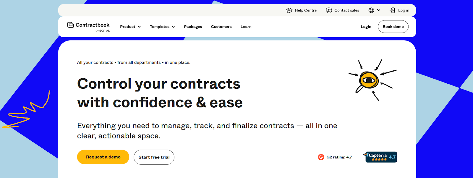 Screenshot of ContractBook’s Homepage
