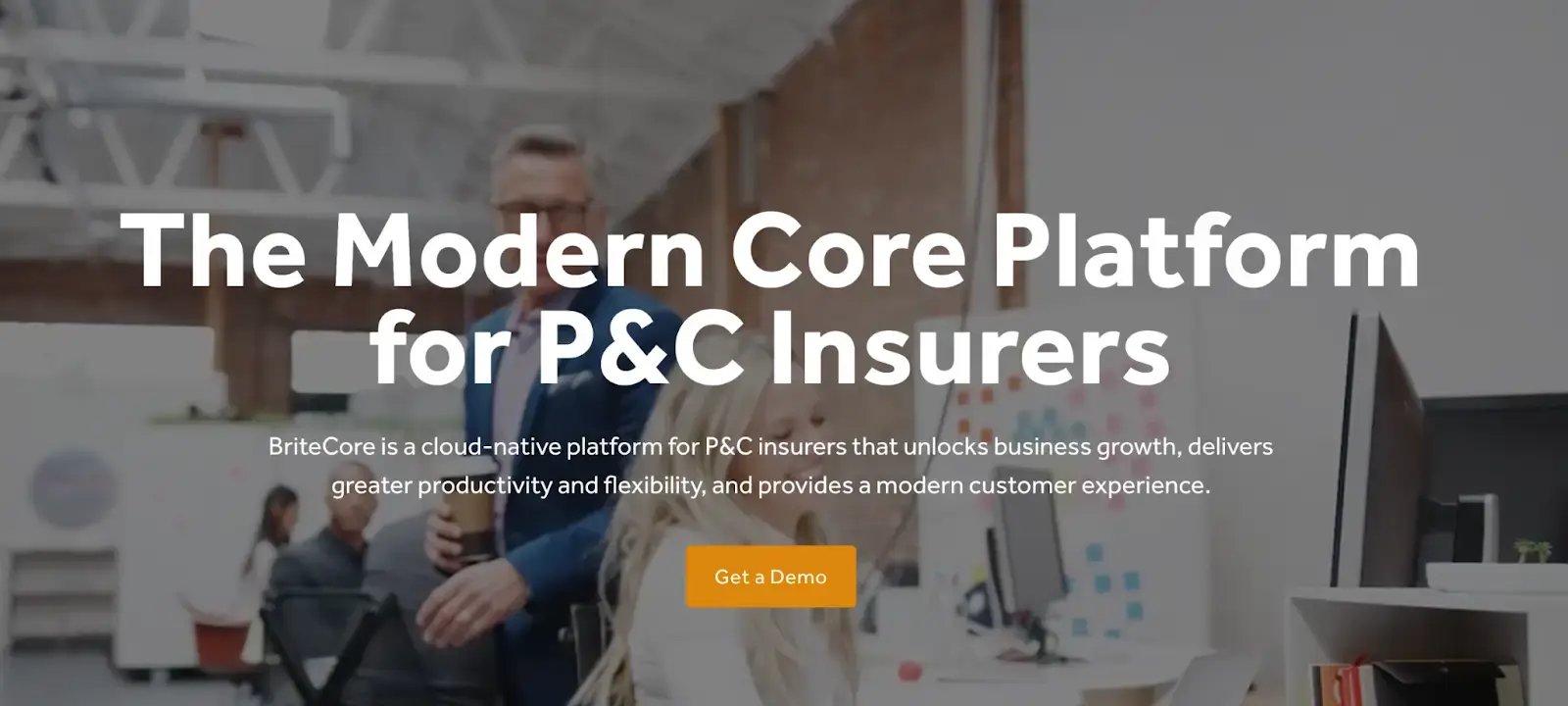 Screenshot of BriteCore’s homepage