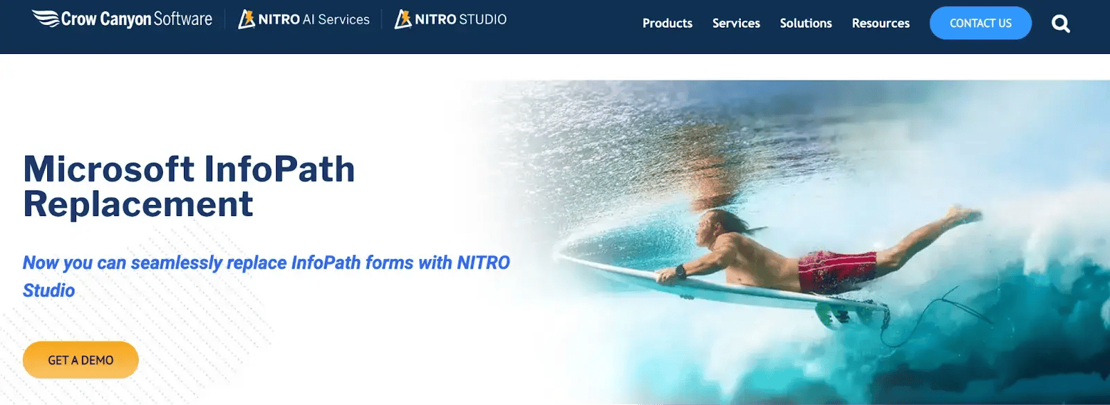 Screenshot of Crow Canyon’s homepage