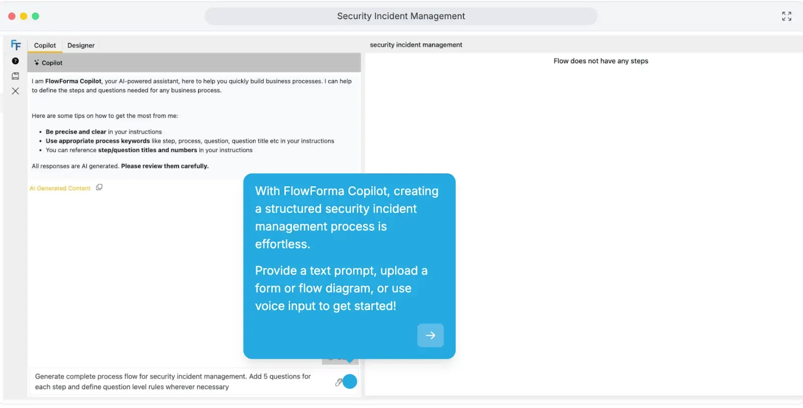  AI Copilot creating incident workflows