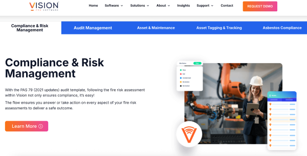 Screenshot of Vision Pro’s homepage