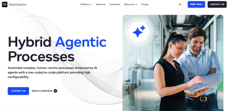 Screenshot of WorkflowGen’s homepage