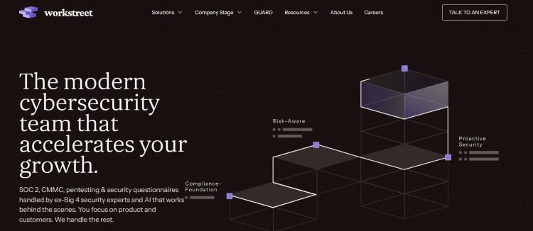 Screenshot of Workstreet’s Security Questionnaire’s Page
