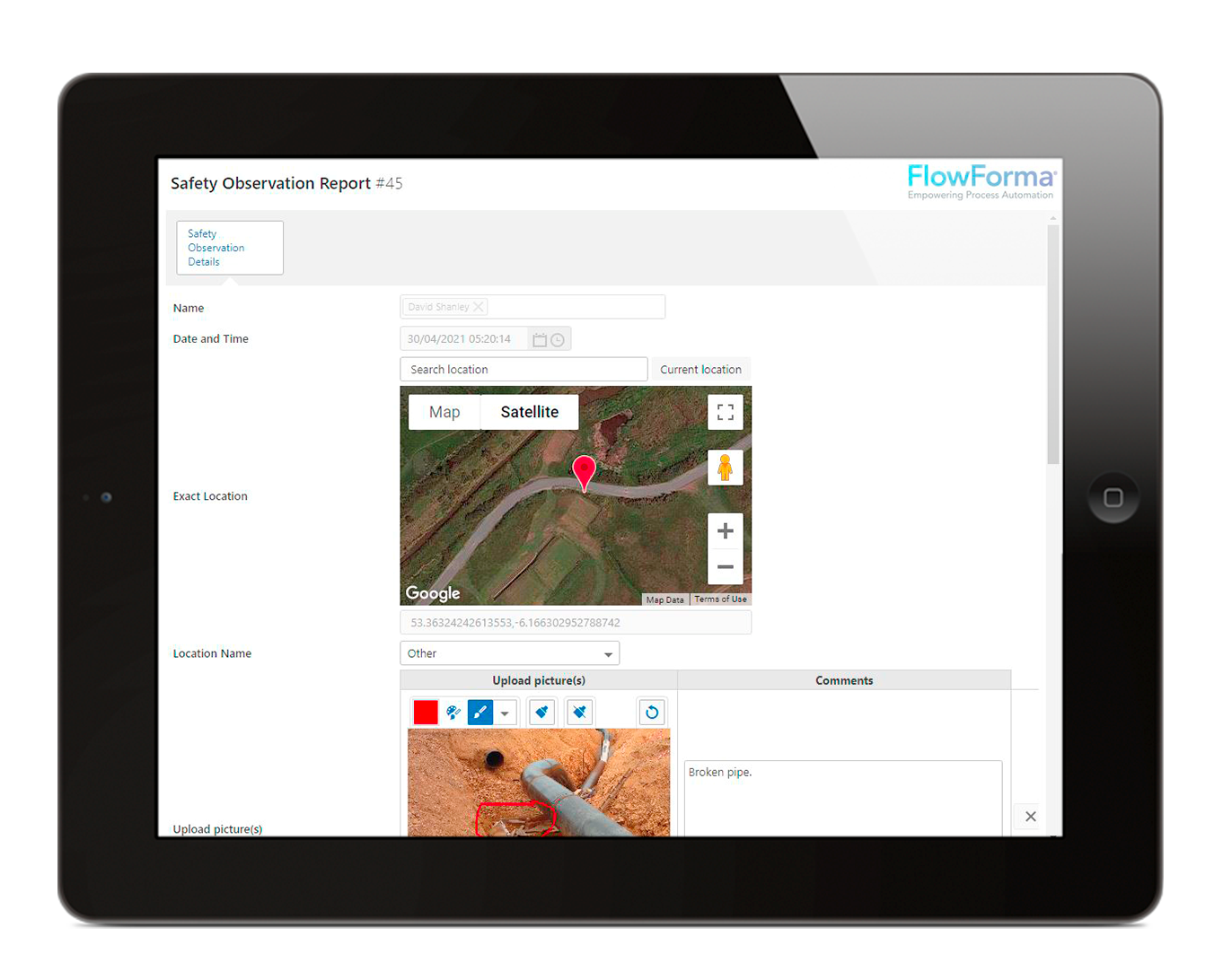 Safety Observation Report iPad Screenshot v2