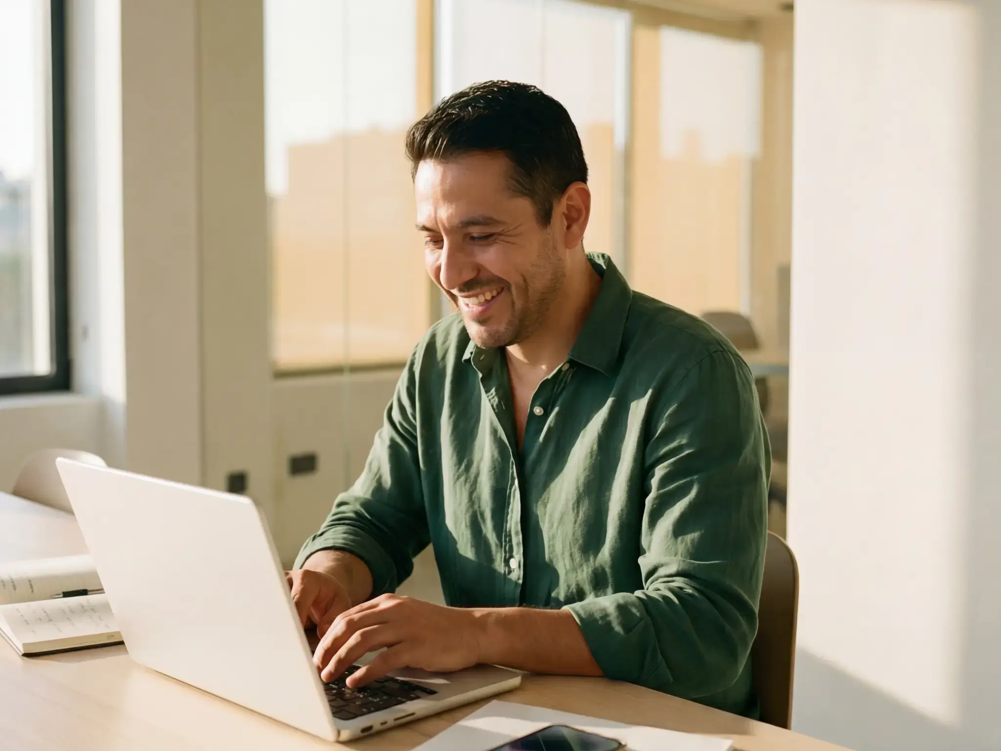 Business professional working on a laptop