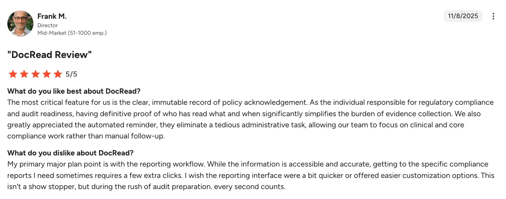 Audit trail policy acknowledgment document