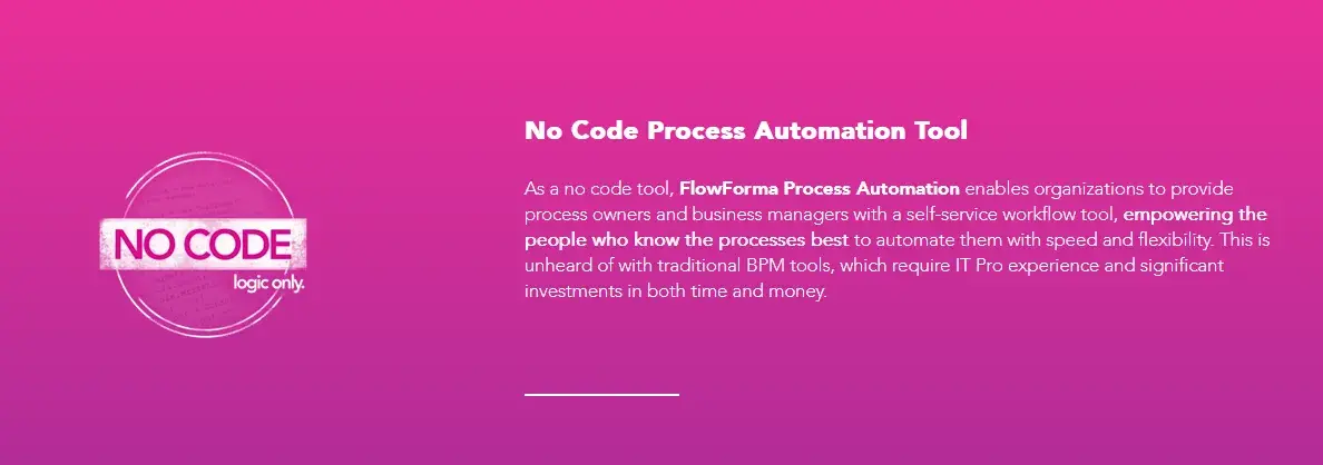 FlowForma no-code workflow automation interface