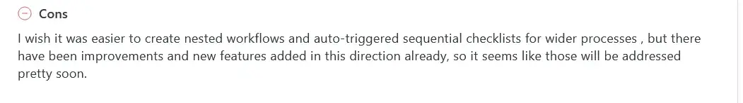Capterra review for Process Street workflows