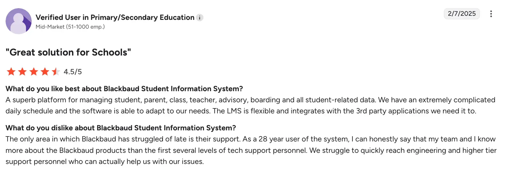 Centralised student data in Blackbaud EMS