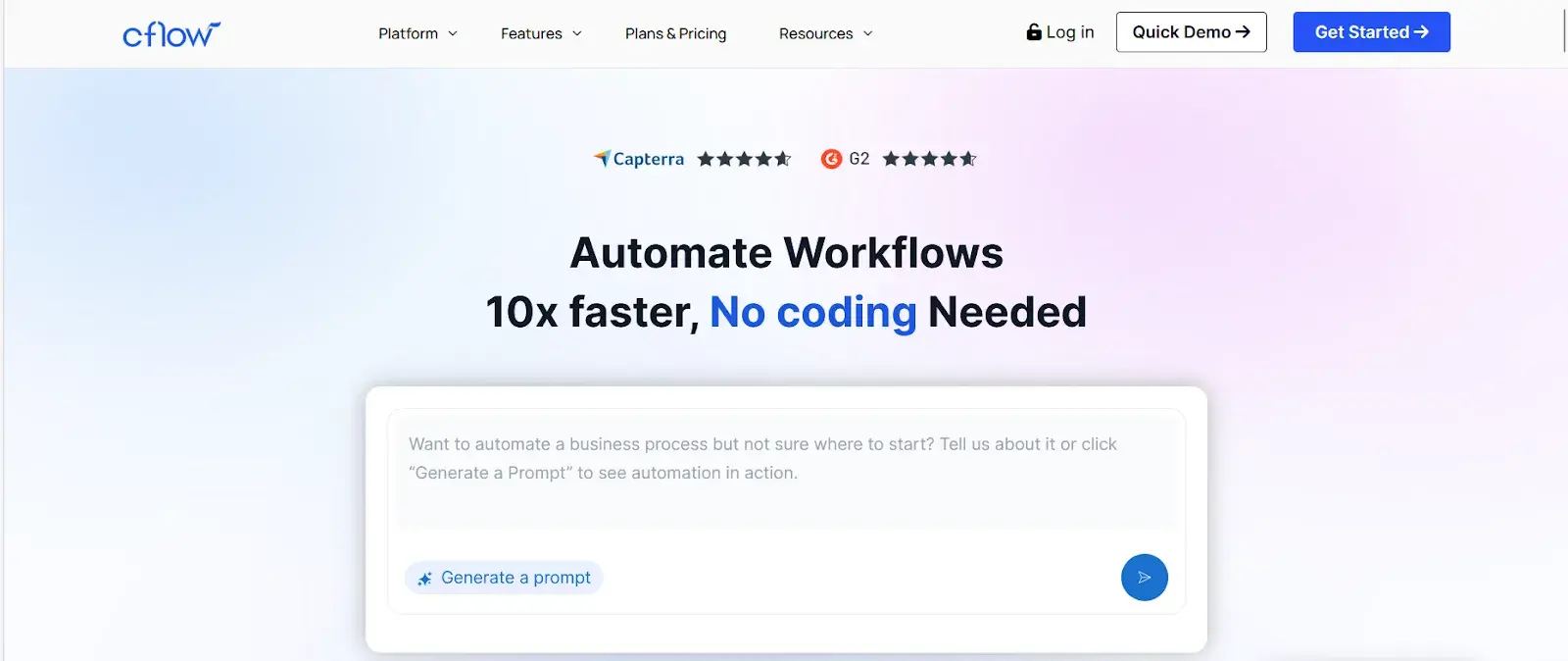 Cflow homepage for small teams automation