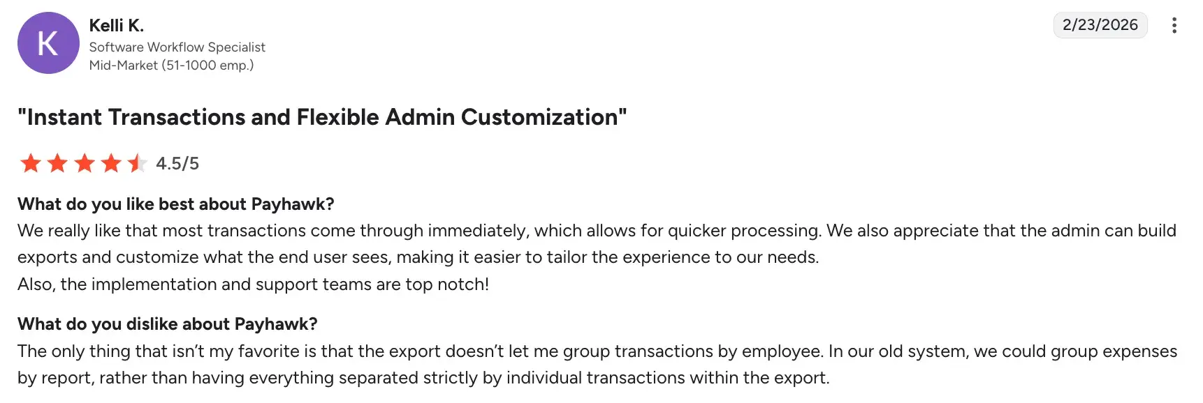 Clean interface for automated procurement matching