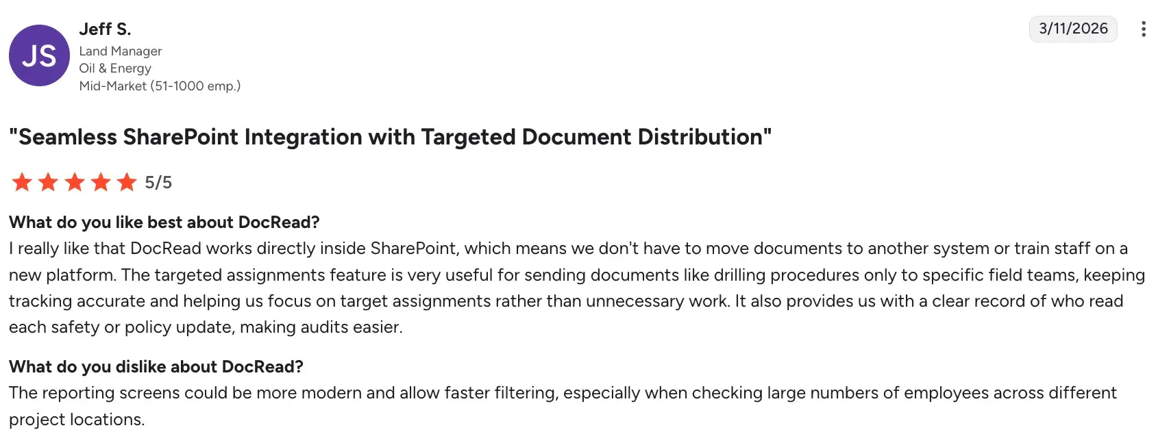 Clear audit trail in SharePoint acknowledgment