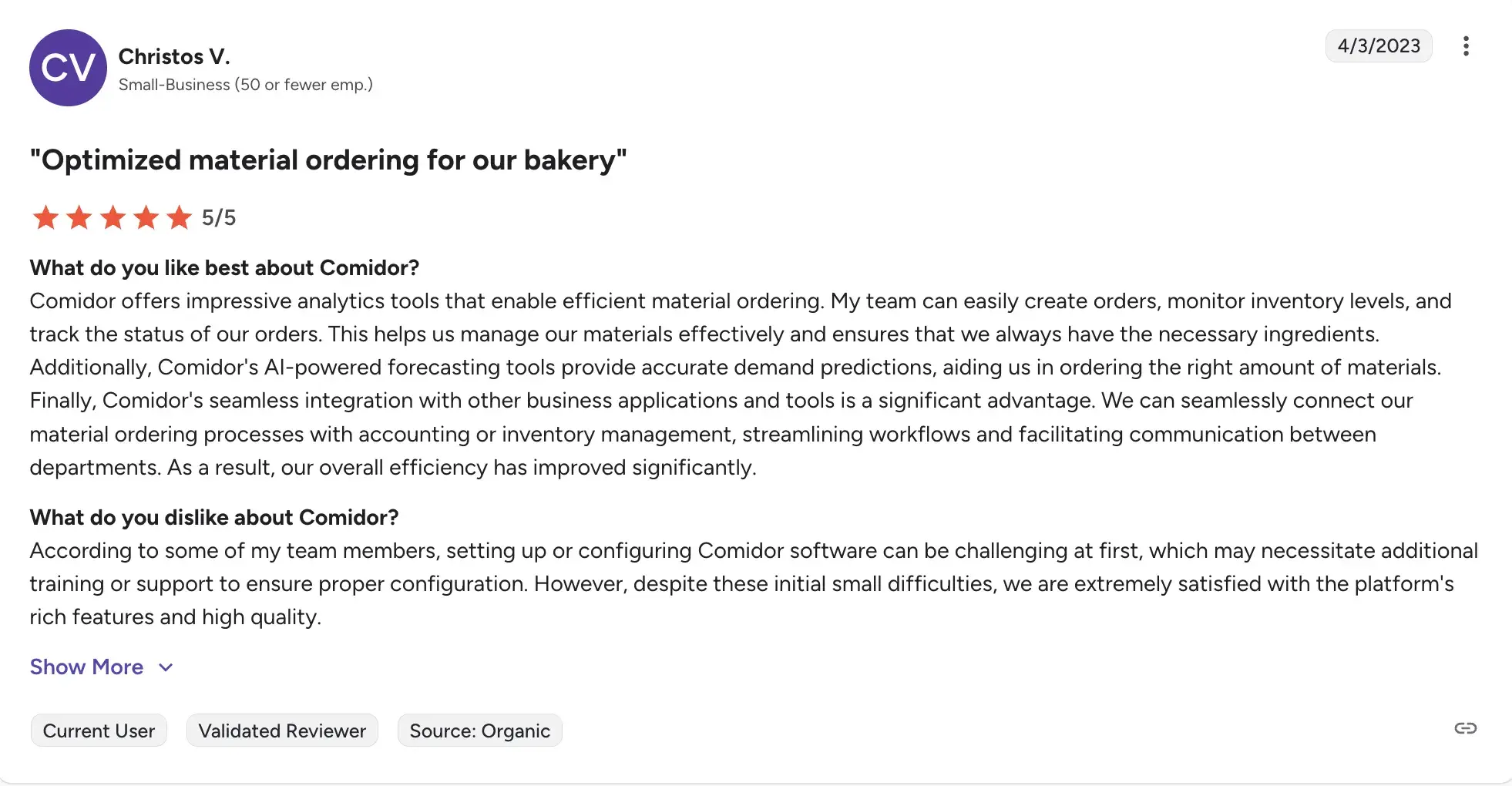 Comidor logo for managing complex products