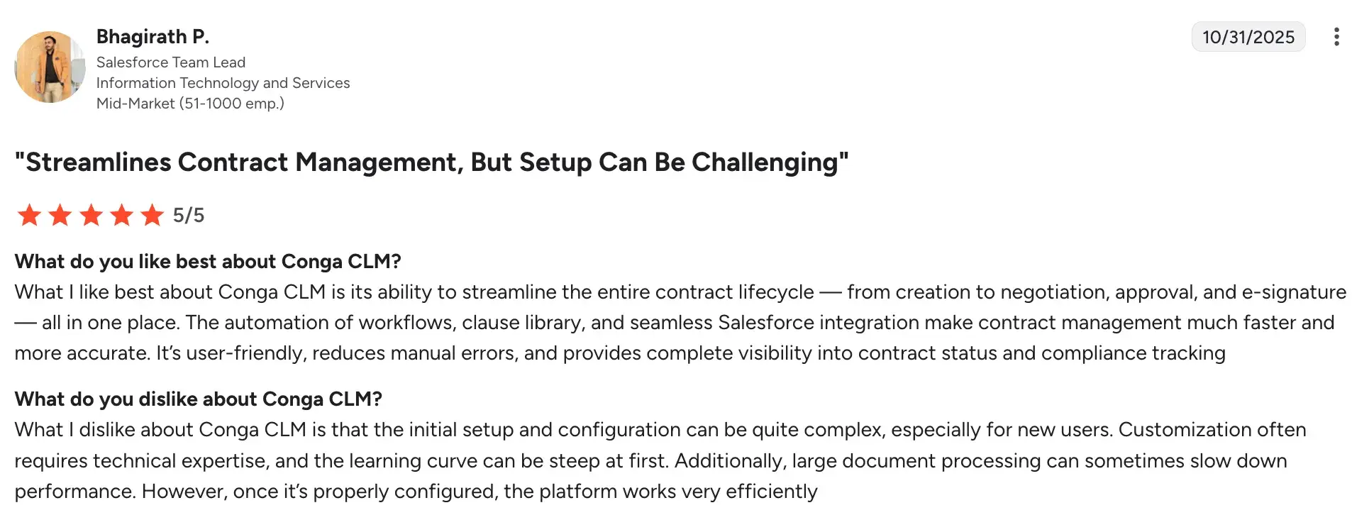Conga Contracts homepage screenshot