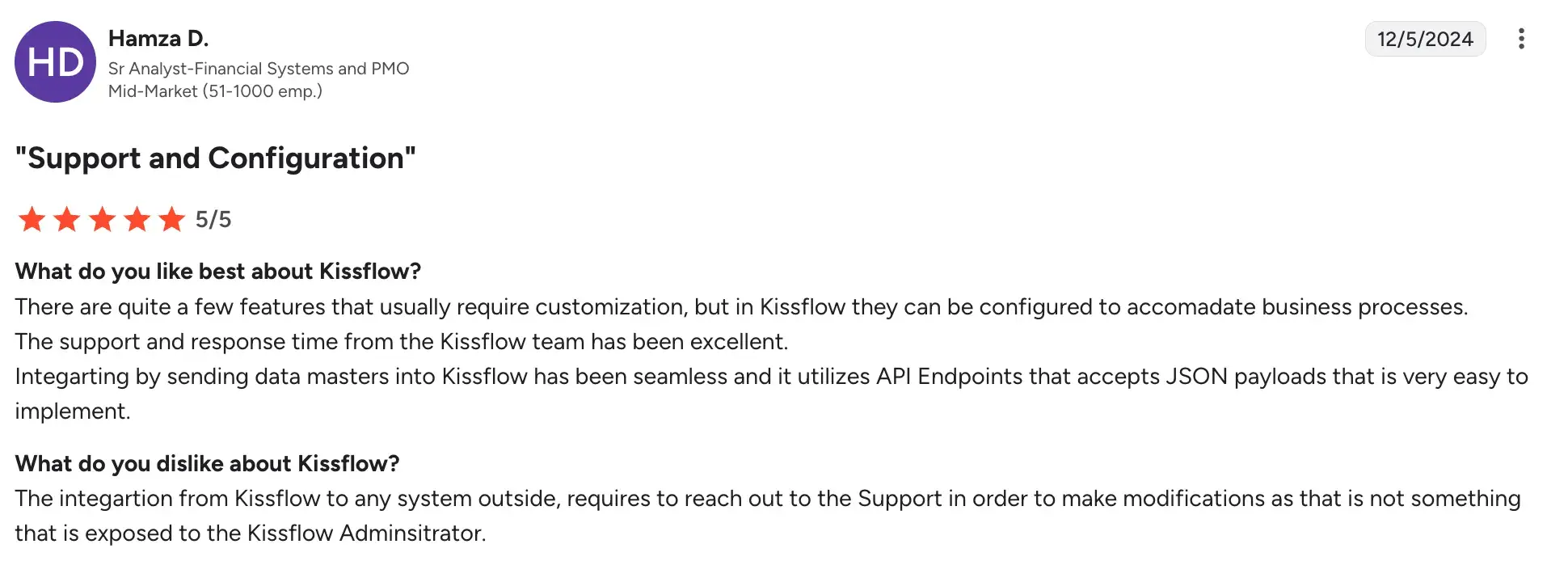 Cons of Kissflow external integrations support