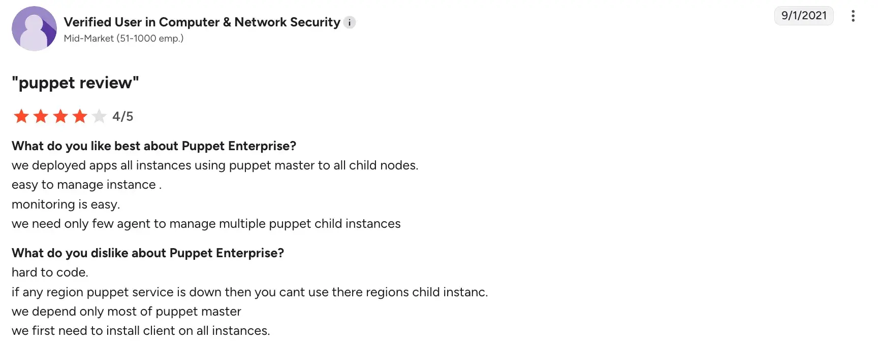 Cons of Puppet steep learning curve infographic