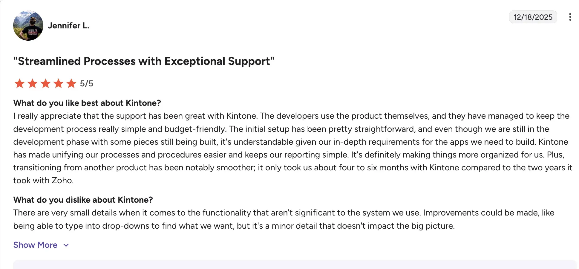 Kintone customer support quick setup interface
