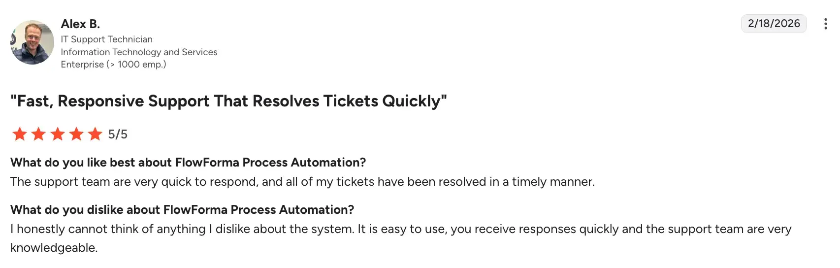 Customers praising five-star support testimonials