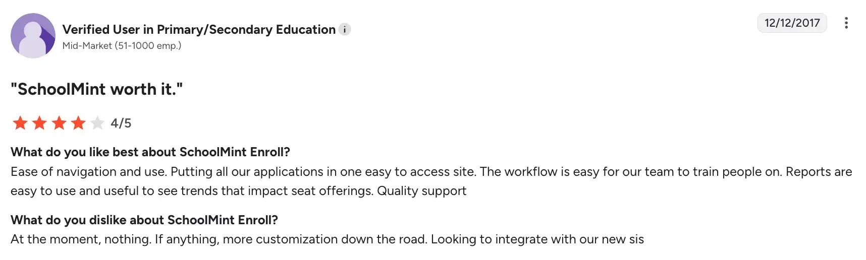Ease of navigation in school choice management